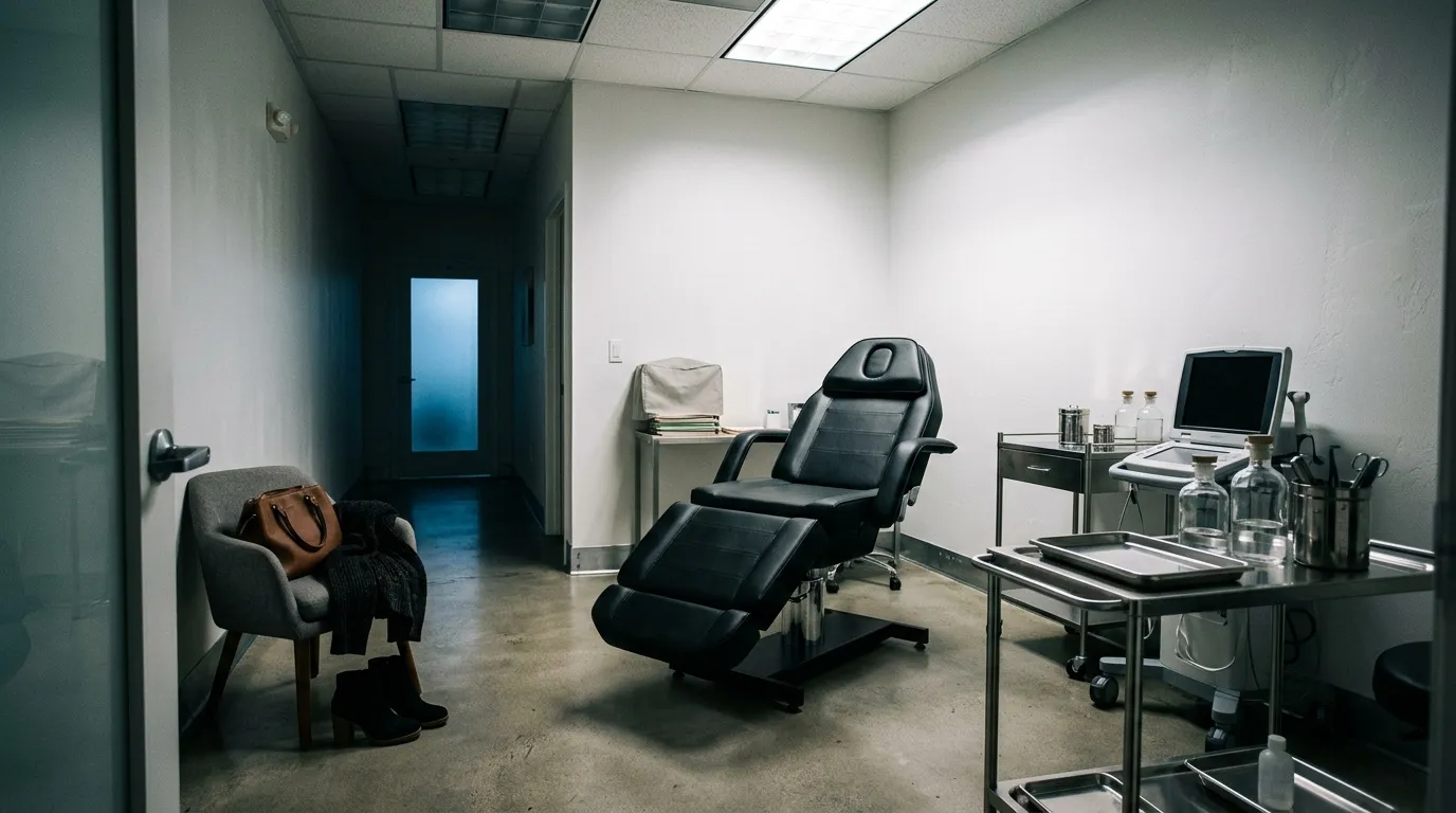 Sala de consulta médica con sillón reclinable y escritorio