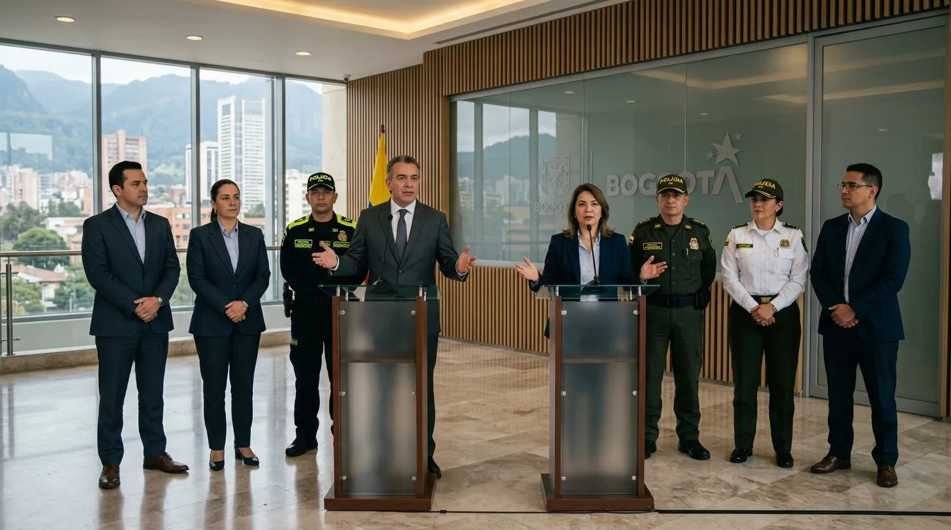 Funcionarios y autoridades en conferencia de prensa conjunta